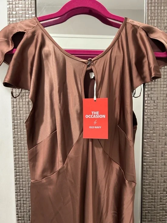 Old Navy Satin Maxi Dress in Brown - Picture 2 of 3